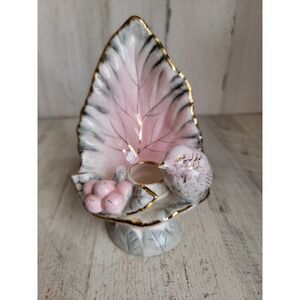 Ucagco bird candlestick holder vintage Barry leaf Xmas home decor unique